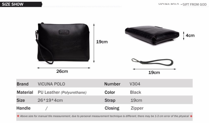 POLO VICUNA Borseta/geanta din piele PU - Format mare - 26X19X4 CM