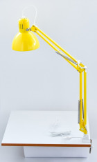 Lampa de birou - tip arhitect - metalica - calitate excelenta - galbena - Noua foto
