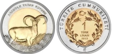 SV * Turcia 2 x 1 LIRA 2015 * Oaia Salbatica de Antalya + Varanul * UNC foto