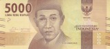 Bancnota Indonezia 5.000 Rupii 2016 - PNew UNC