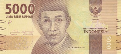 Bancnota Indonezia 5.000 Rupii 2016 - PNew UNC foto