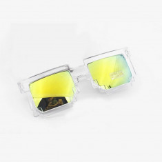 Ochelari Soare Unisex Trendy - MINECRAFT MODEL - Transparent + Auriu