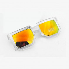 Ochelari Soare Unisex Trendy - MINECRAFT MODEL -Transparent + Lentila Rosie