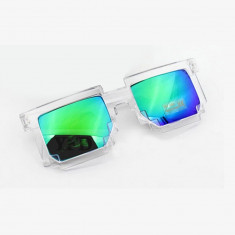 Ochelari Soare Unisex Trendy - MINECRAFT MODEL -Transparent + Lentila Verde