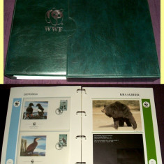 1988-1990 Album filatelic FDC World Wide Fund, plicuri prima zi WWF, Fauna