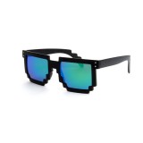 Ochelari Soare Unisex Trendy - MINECRAFT MODEL - Negru + Lentile Verzi, Plastic, Verde