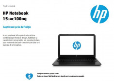 LAPTOP HP Notebook - 15-ac100nq (ENERGY STAR) HDD 1TB 4GB RAM cu WINDOWS 10 foto