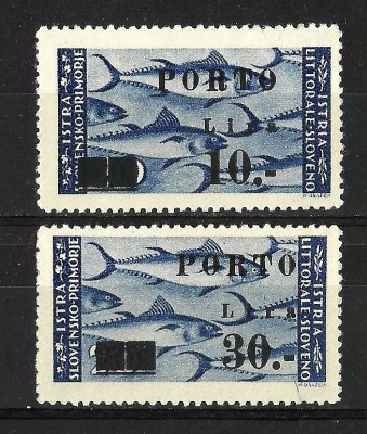 SUPRATIPAR--VARIETATE-- IUGOSLAVIA--PORTO ISTRIA --1946 MNH foto