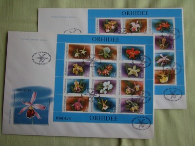 FDC ROMANIA 50 % - Orhidee Blocuri - nr. lista 1210 foto