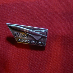 Insigna Aviatie T 144 URSS Metal ,L=3cm