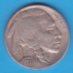 (M1460) MONEDA SUA - 5 CENTS 1937, LIT. D - BUFFALO NICKEL