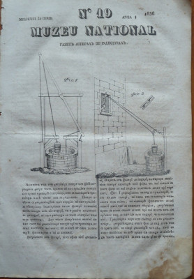 Muzeu national ; gazeta literara si industriala , nr. 19 , 1836 , 2 gravuri foto