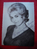 Fotografie- Carte Postala a actritei Bulgaria- Ginka Stanceva 1964 ,dedicatie