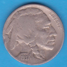 (M1508) MONEDA SUA - 5 CENTS 1937, LIT. D - BUFFALO NICKEL