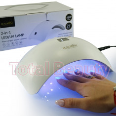 Lampa UV LED Hybrid 48W DOUBLE Light LED Alb cu Argintiu- Uscare Rapida foto
