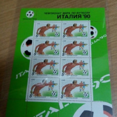 RUSIA 1990 – FOTBAL ITALIA, kleinbogen MNH, K108