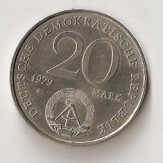 Republica Democrata Germana 20 Mark 1979 A 30-a Aniversare A Rdg COMEMORATIV