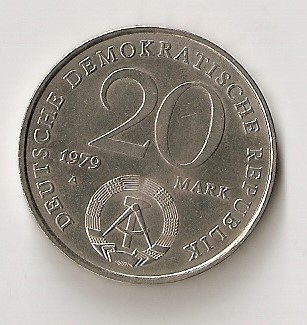 Republica Democrata Germana 20 Mark 1979 A 30-a Aniversare A Rdg COMEMORATIV foto