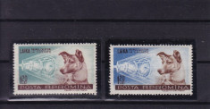 ROMANIA 1957 LP 447 LAIKA PRIMUL CALATOR IN COSMOS SERIE MNH foto