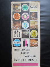Pliant / Reclama: Restaurante, Baruri si Cofetarii in Bucuresti, anii &amp;#039;70 foto