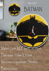 BATMAN_Ceas LEMN de perete vopsit_Mat #dark# #knight #batman #timecraft foto