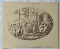 &amp;quot;View at the Old Hats&amp;quot; gravura veche 1796 foto