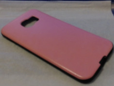 Carcasa Samsung Galaxy S6, husa protectie spate telefon, piele roz accesorii GSM foto