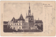 #2037- Romania, Schaessburg, Sighisoara, c.p. circ. 1902: Casa Albert, turnul foto