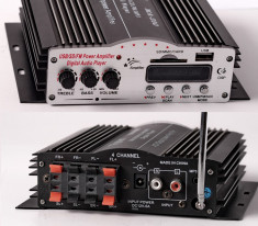 Amplificator audio 4x41W,Cititor card SD/MMC,USB, Radio,Telec,Digit Player,AUX.. foto