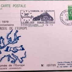 STRASBOURG 1979 - ANIVERSARE CONSILIULUI EUROPEI. CARTE POSTALA MNH (PA31)