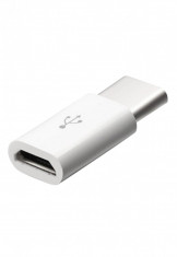 Adaptor Micro Usb mama - Usb Tip C tata Alb (usb type c 3.1) foto