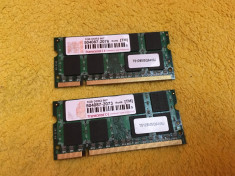 Kit Memorie RAM laptop Transcend 2GB DDR2 ( 2 x 1GB ) Dual Channel 667Mhz foto