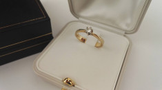 Inel de logodna din aur galben cu diamant foto