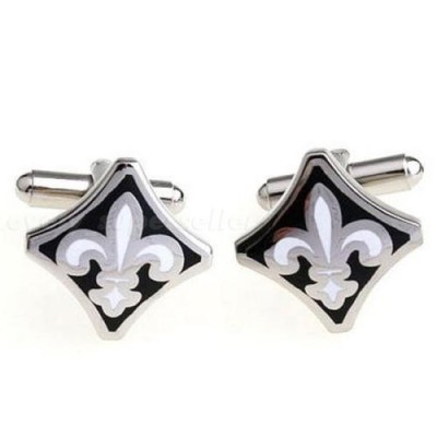 Butoni camasa moderni eleganti Fleur de Lis 2 + cutie simpla cadou foto