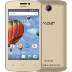 Smartphone myPhone Pocket , Dual Sim , 4 Inch , Quad Core , 512 Mb RAM , 4 GB , Retea 3G , Android Marshmallow , Gold foto