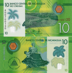 NICARAGUA 10 cordobas 2015 polymer UNC!!! foto