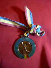 Medalie cu tricolor -Federatia Romana Haltere si Culturism -Cupa Dunarii ,loc I foto