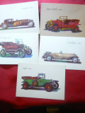 Set 5 Ilustrate - Automobile vechi - Ungaria, Necirculata, Printata