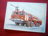 Ilustrata Masina de Pompieri 1985 URSS, Necirculata, Printata