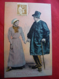 Ilustrata TCV -Felicitare - Scena Romantica ,circulat la Lugoj 1934