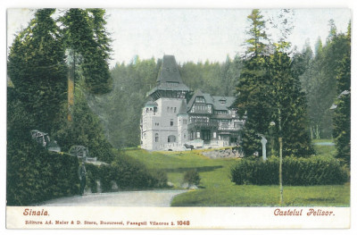 1031 - SINAIA, Prahova, PELISOR Castle - old postcard - used - 1902 foto