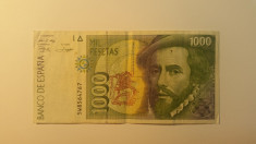 bancnota SPANIA - 1000 PESETAS 1992 - 4767 foto