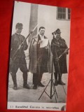 Fotografie Veche Copie Banditul Coroiu Microfon 8,7x15,8 cm Poza Colectie