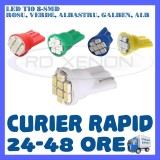 BEC AUTO LED LEDURI POZITIE T10 (W5W) - 8 SMD - POZITII, PLAFONIERA, NUMAR, Universal
