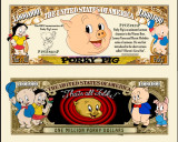 !!! SUA = FANTASY NOTE (TJ6) = DESENE ANIMATE : PORKY PIG - 2017 - UNC