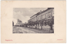 #2057- Romania, Nagykaroly, Carei, carte postala circulata 1913: Gimnaziul foto