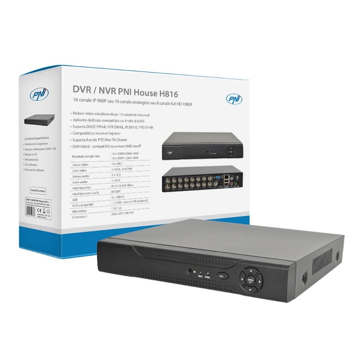 Resigilat : DVR / NVR PNI House H816 - 16 canale IP 960P sau 16 canale analogice foto mare Resigilat : DVR / NVR PNI House H816 - 16 canale IP 960P sau 16 canale analogice foto mare