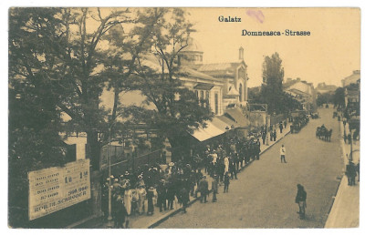 1817 - GALATI, street Domneasca - old postcard, CENSOR - used - 1917 foto