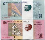 !!! NOU : ANGOLA - LOT 5 + 10 KWANZAS 2012 (2017) - P NEW - UNC