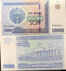 !!! NOU : UZBEKISTAN - 10.000 SUM 2017 - P NEW - UNC foto